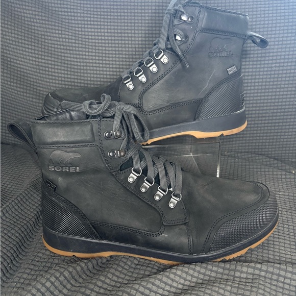 Sorel Men\'s OutDry Waterproof Black Leather Ankeny II Mid Hiking Boot main image 4